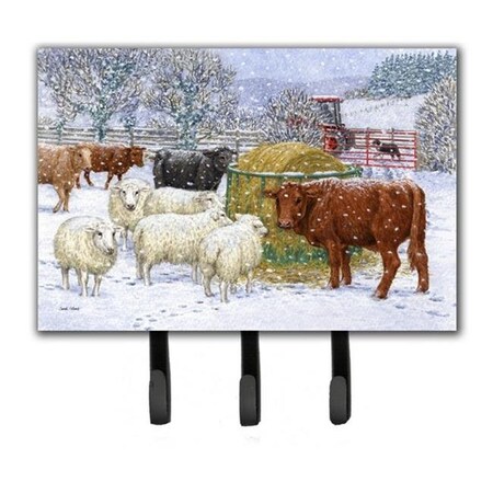 Carolines Treasures ASA2207TH68 Cows & Sheep in the Snow Leash or Key Holder ASA2207TH68
